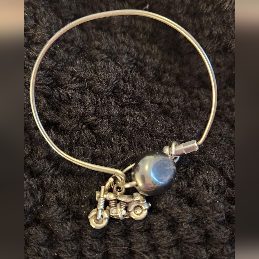 Motorcycle bracelet stamped
